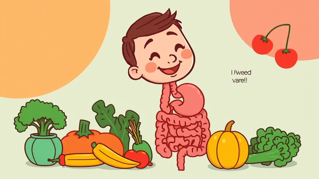 소화 건강 식단 가이드 (cartoon 스타일)