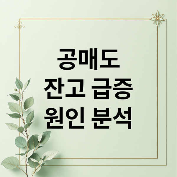 공매도
잔고 급증
원인 분석 (한국 증시 조정 공매도 잔고 급증)
