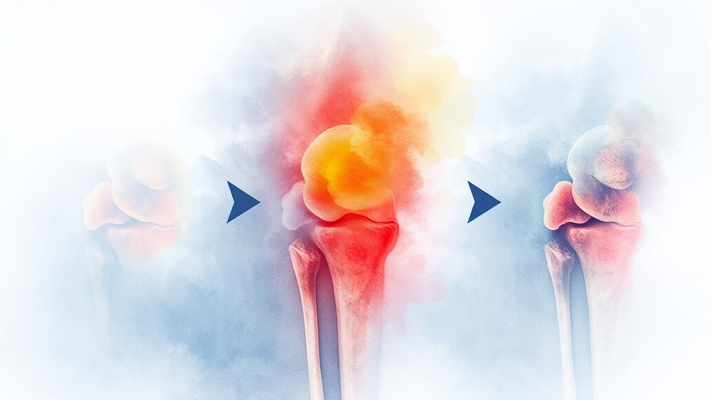 퇴행성 관절염 단계별 증상 변화 다이어그램