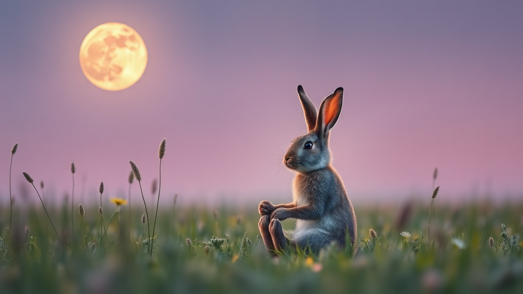 토끼띠: 안정과 균형의 해 (realistic 스타일)