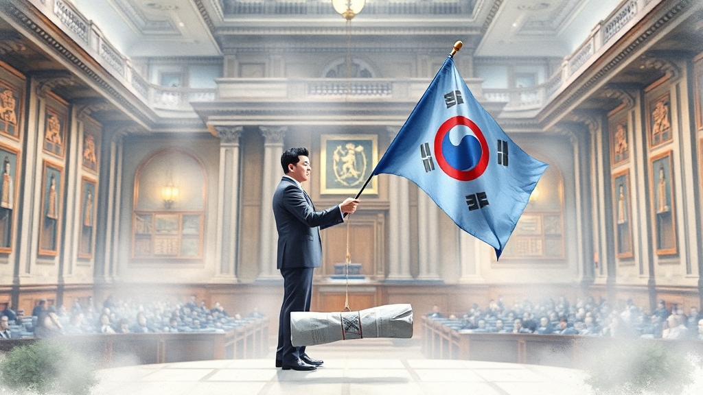 정치권 예산안 대립 (watercolor 스타일)