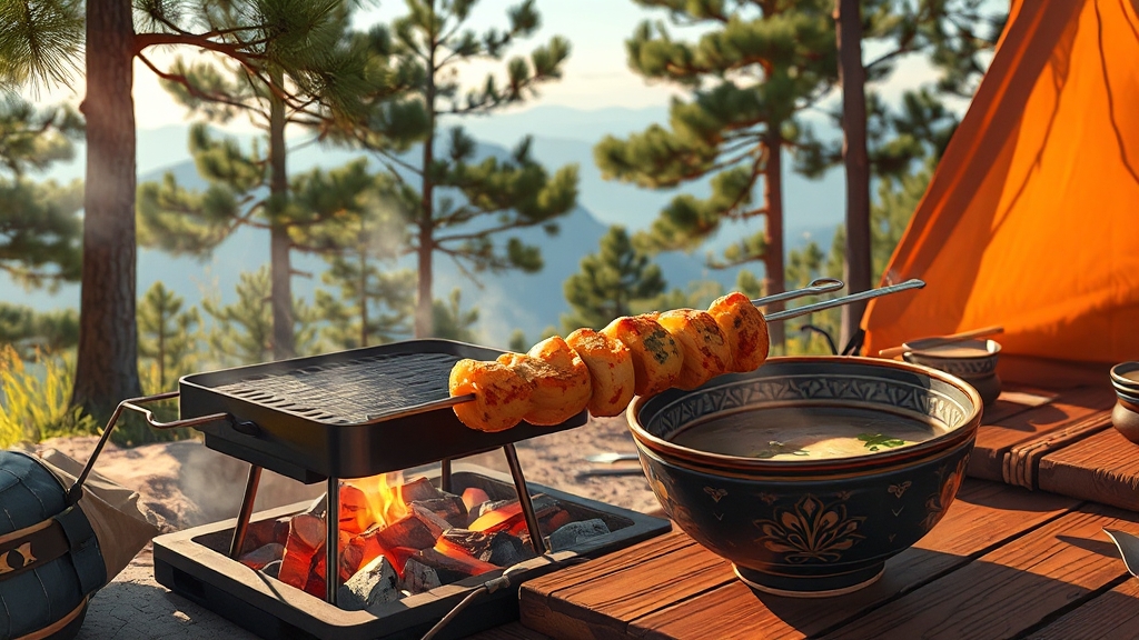 캠핑 요리 & 주변 맛집 (realistic 스타일)