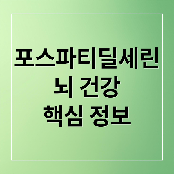포스파티딜세린
뇌 건강
핵심 정보 (포스파티딜세린 효능)