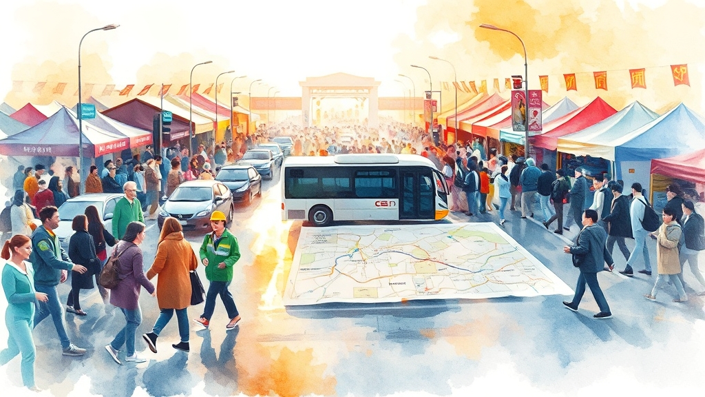 교통 정보 및 주차 안내 (watercolor 스타일)