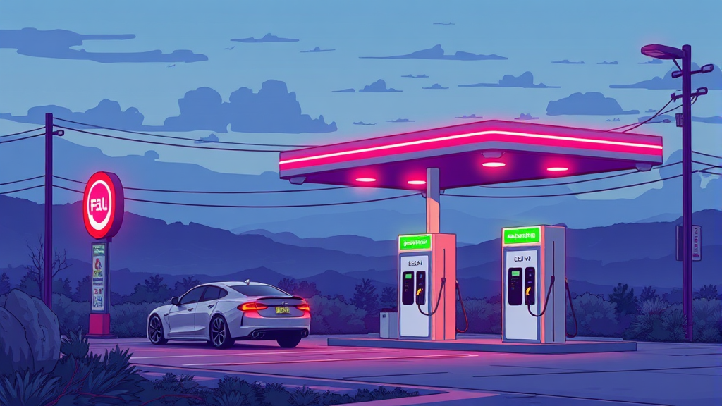 전기차 시대, 주유소의 미래는? (illustration 스타일)