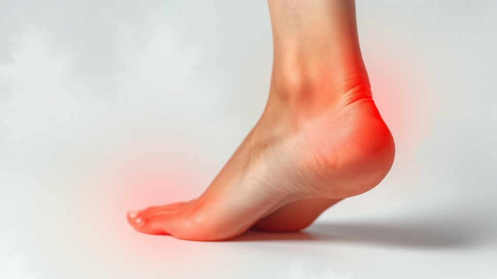 족저근막염 발생 원인 (watercolor 스타일)