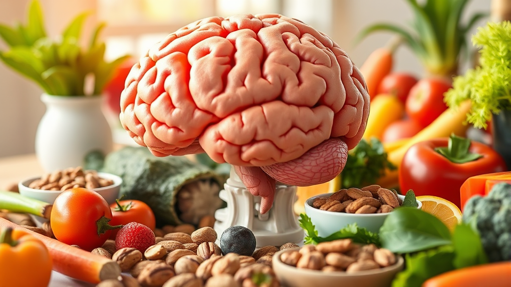 뇌 건강 위한 식습관: 영양소 섭취 전략 (realistic 스타일)