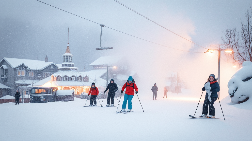 삿포로 스키 여행: 스키장 & 투어 정보 (watercolor 스타일)