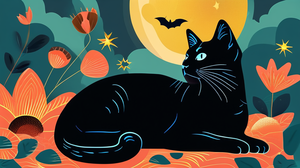 특정 고양이 꿈 해석: 새끼 고양이, 검은 고양이 등 (illustration 스타일)