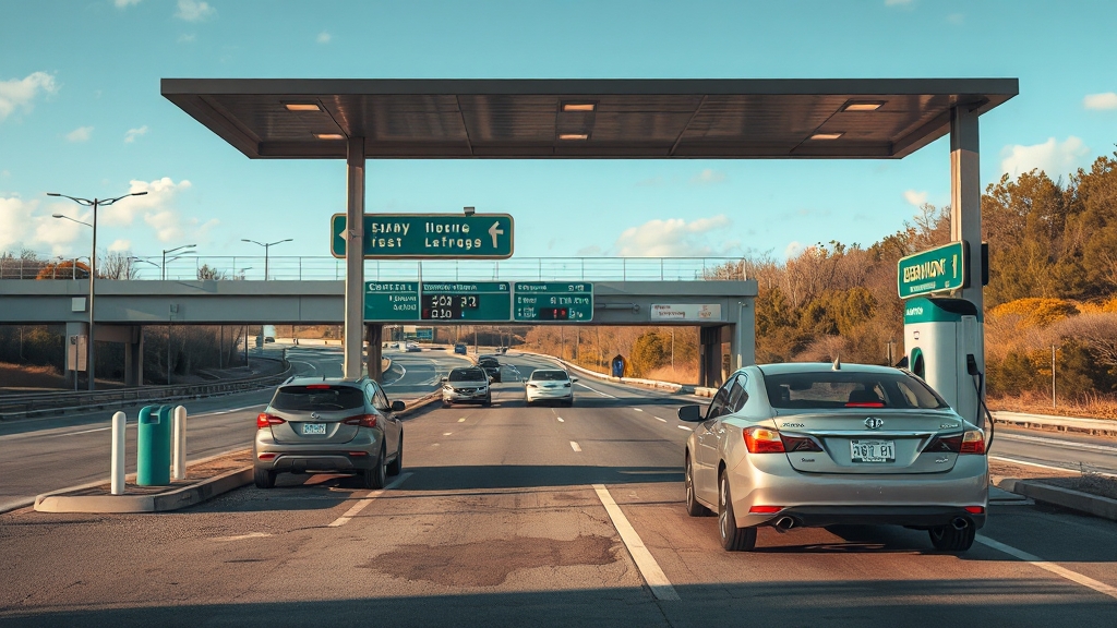 휴게소 회차 시설 이용 안내 (realistic 스타일)