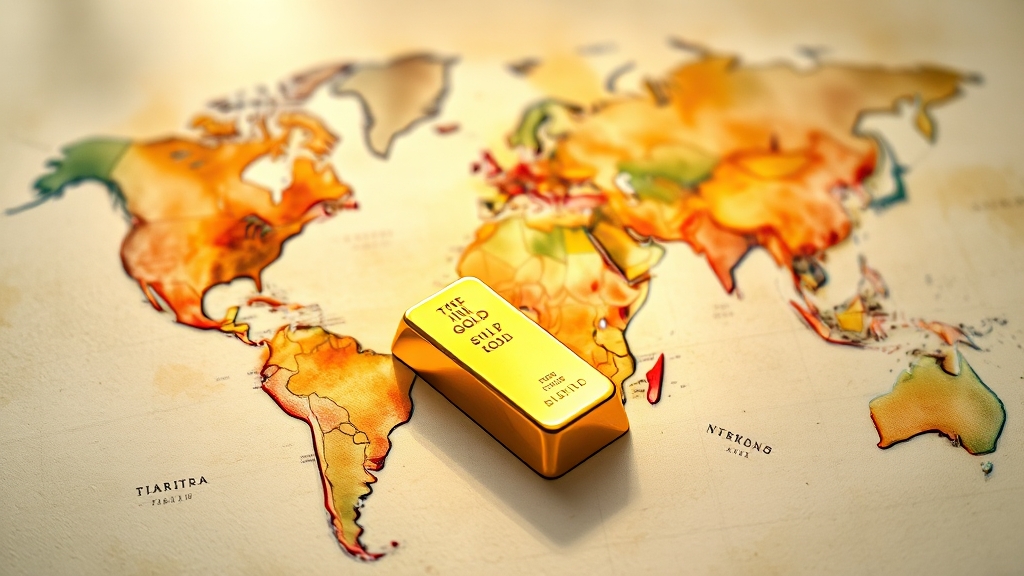 지정학적 리스크, 금값 상승 신호? (watercolor 스타일)