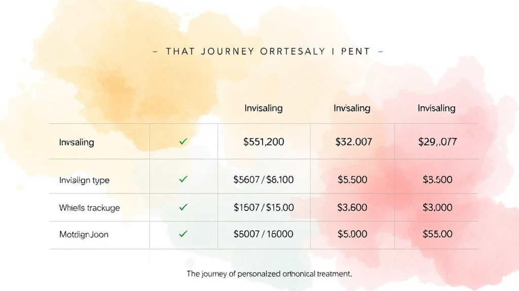 인비절라인 패키지 종류와 비용 비교 (watercolor 스타일)