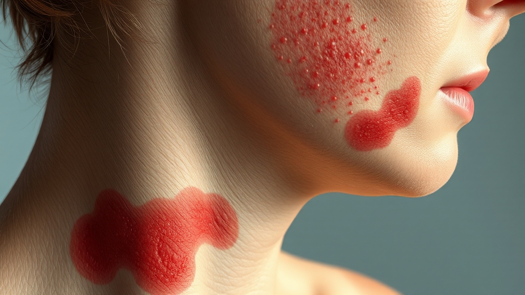 대상포진, 어디에 나타날까요? (realistic 스타일)