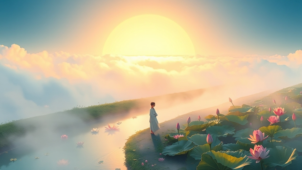 양평 두물머리: 자연 속 힐링! (illustration 스타일)
