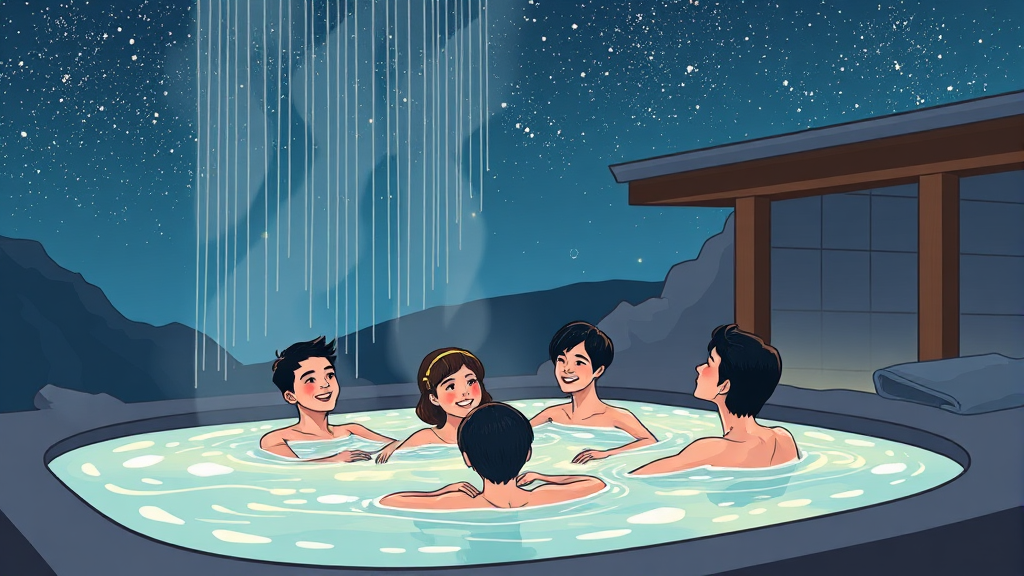 스파 & 온천으로 힐링! (illustration 스타일)