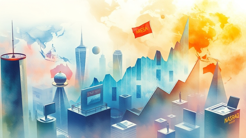 나스닥 시장, 앞으로 어떻게 될까? (watercolor 스타일)