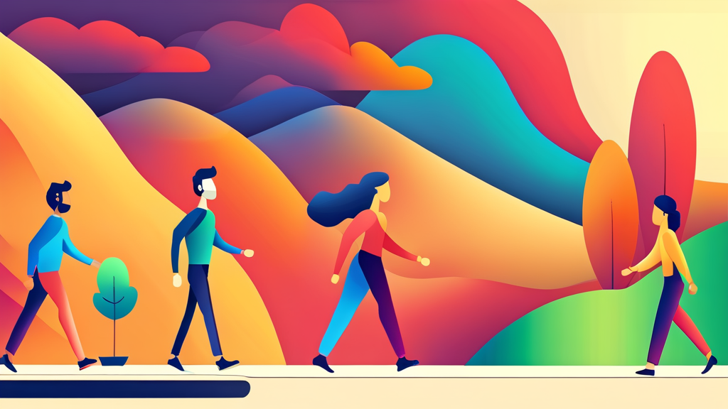 성공적인 도전을 위한 자기 격려와 지지 (cartoon 스타일)