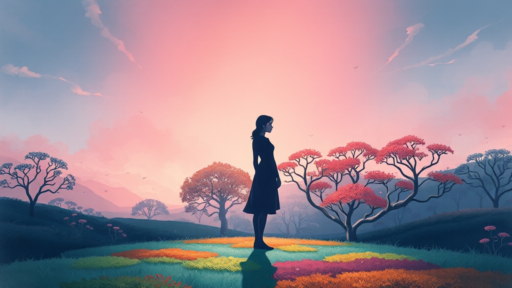 이혼 후 감정: 슬픔, 행복, 새로운 시작 (illustration 스타일)