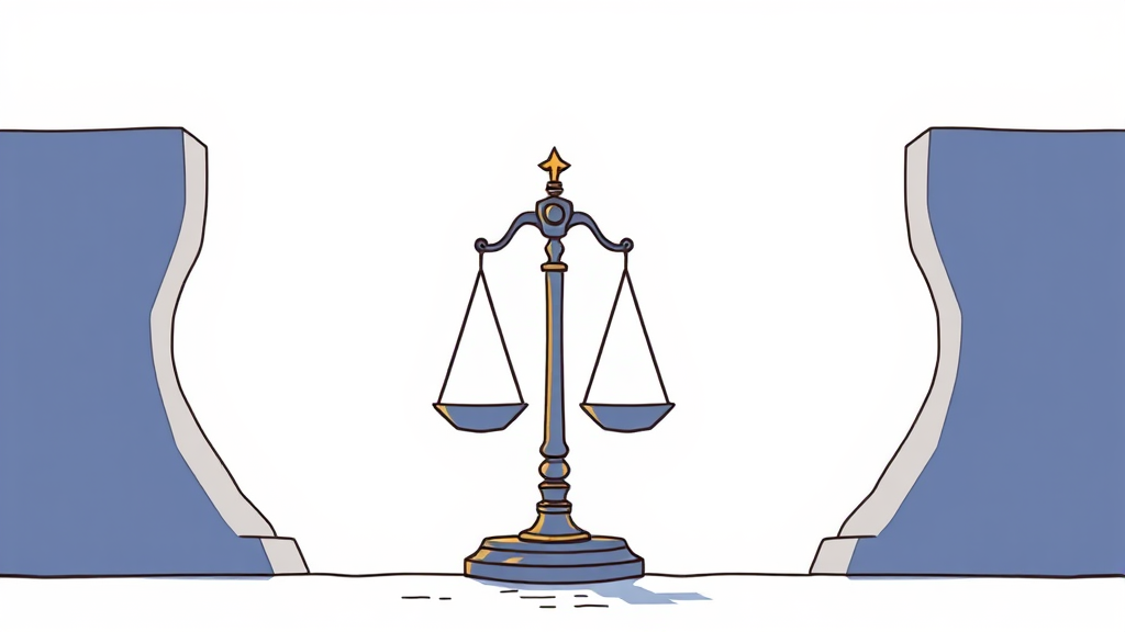 국제법의 원칙과 현실의 괴리 (illustration 스타일)