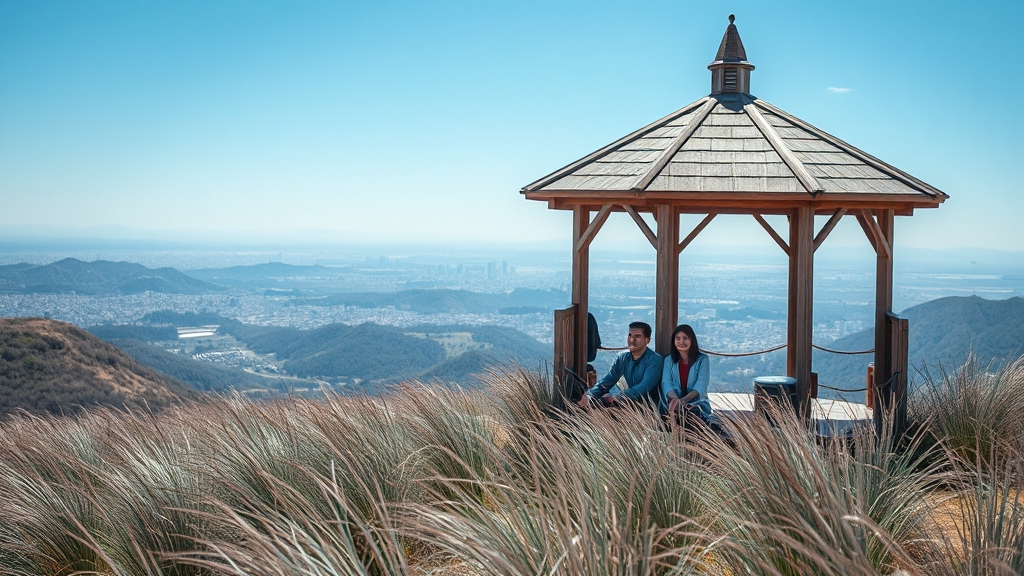 한우산 정상 & 주변 경관 (realistic 스타일)