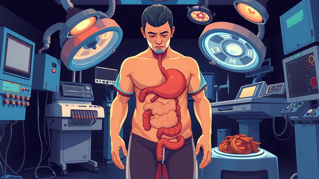 복부 팽만 유발 질환 (cartoon 스타일)