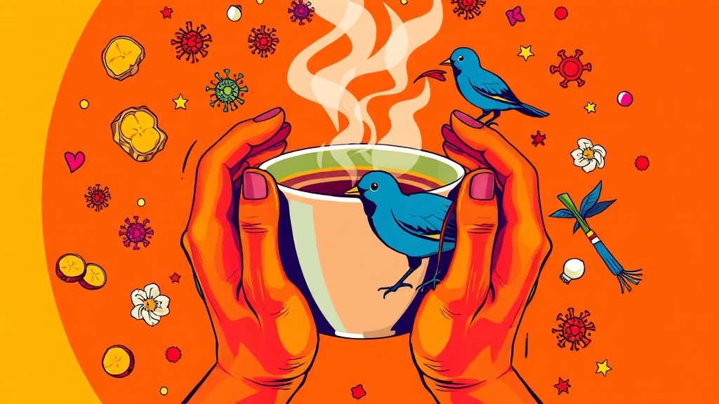 비염에 좋은 차와 음료, 뭐가 있을까? (popart 스타일)