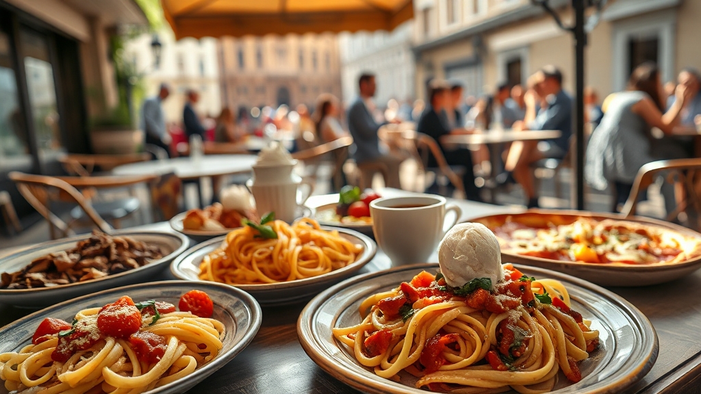 이탈리아 미식 여행 (realistic 스타일)