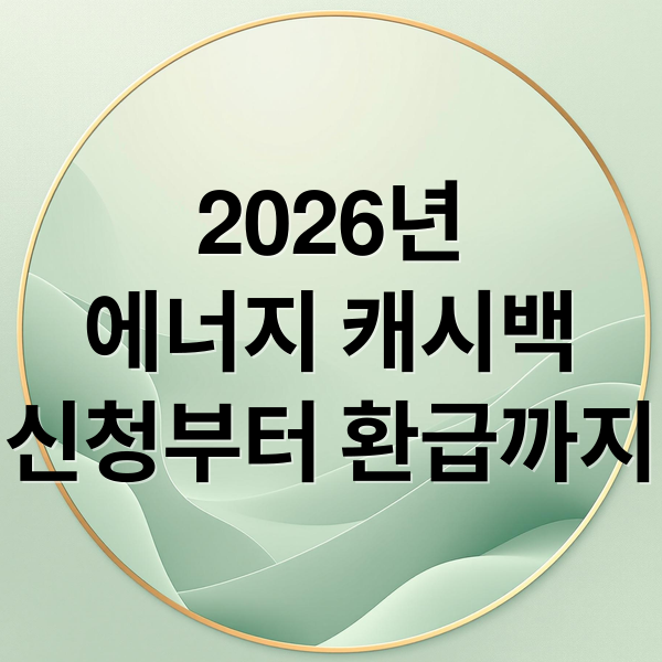 2026년
에너지 캐시백
신청부터 환급까지 (2026 에너지 캐시백 아파트 전기세 현금 환급 신청)