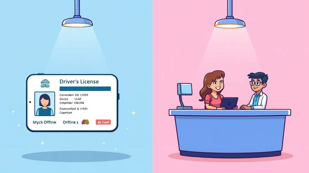 온라인 vs 오프라인 비교 (cartoon 스타일)