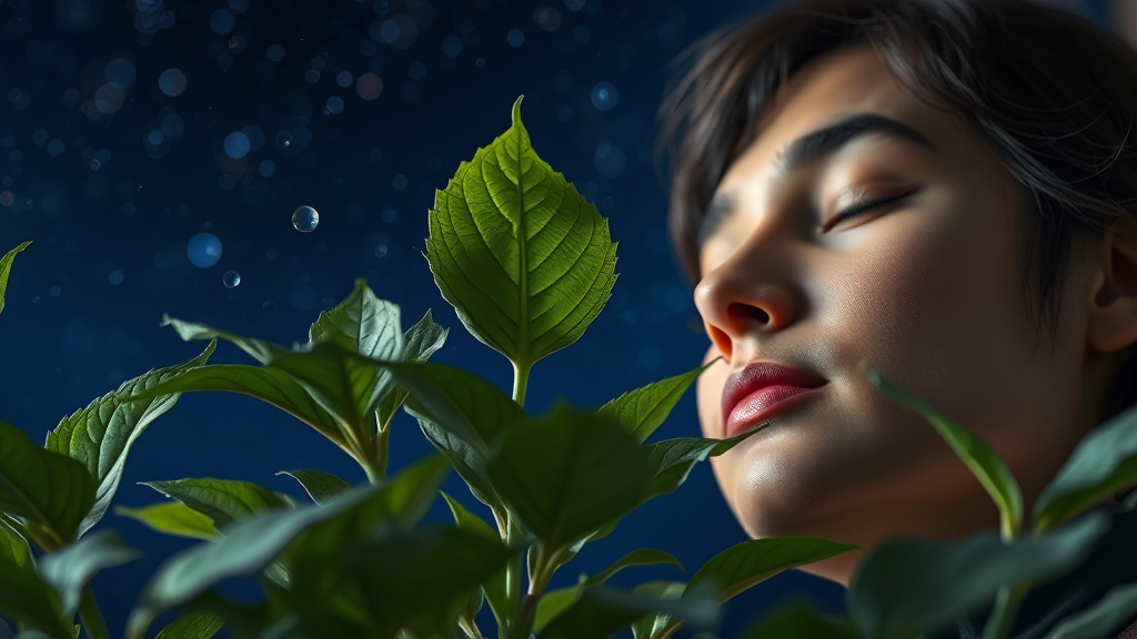 식물성 멜라토닌 복용 시 주의사항 (realistic 스타일)