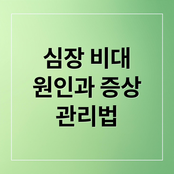 심장 비대
원인과 증상
관리법 (심장 비대 원인 증상 치료)