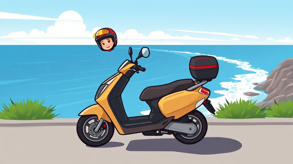 우도 전기 스쿠터/오토바이 대여: 현명한 선택과 안전 수칙 (cartoon 스타일)