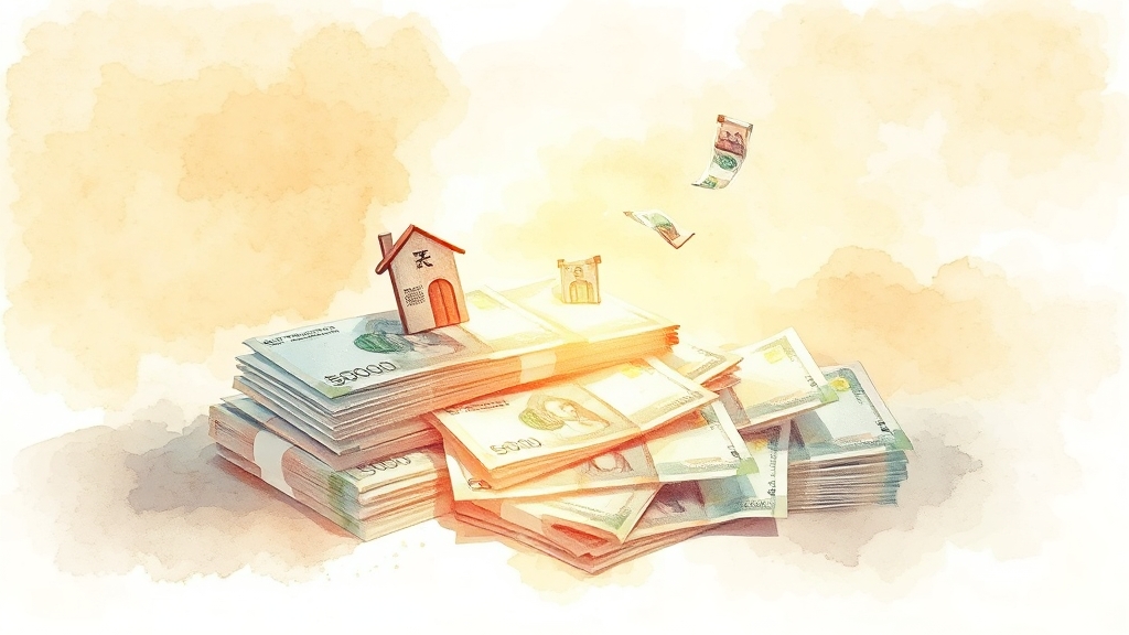 지원 금액 및 지급 방식 (watercolor 스타일)