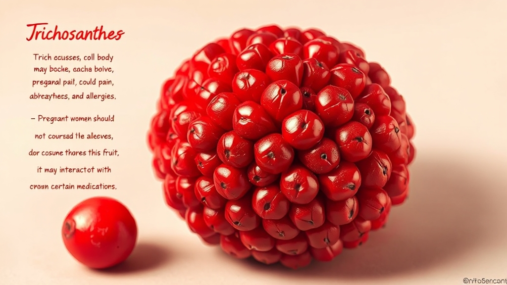 하늘타리 섭취 시 주의사항 및 부작용 (realistic 스타일)