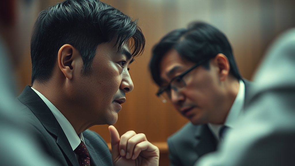 주요 인물 증언 분석: 윤석열 vs 홍장원 (realistic 스타일)