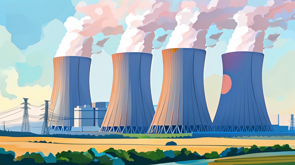 대우건설의 원전 기술력과 해외 사업 역량 (watercolor 스타일)