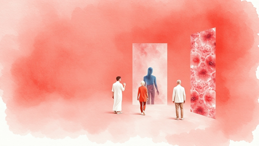 대장암, 단계별 증상은 어떻게 다를까요? (watercolor 스타일)