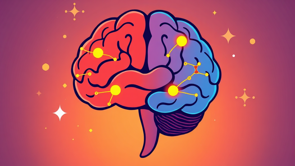 뇌 건강과 집중력, 숨겨진 연결고리 (cartoon 스타일)