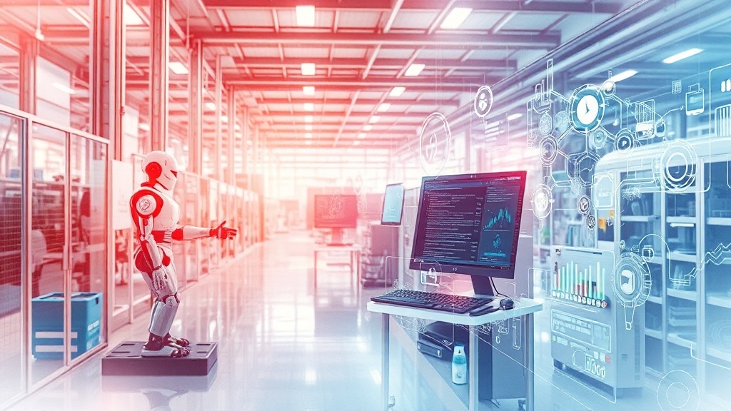 스마트팩토리 핵심 구성 요소 (watercolor 스타일)