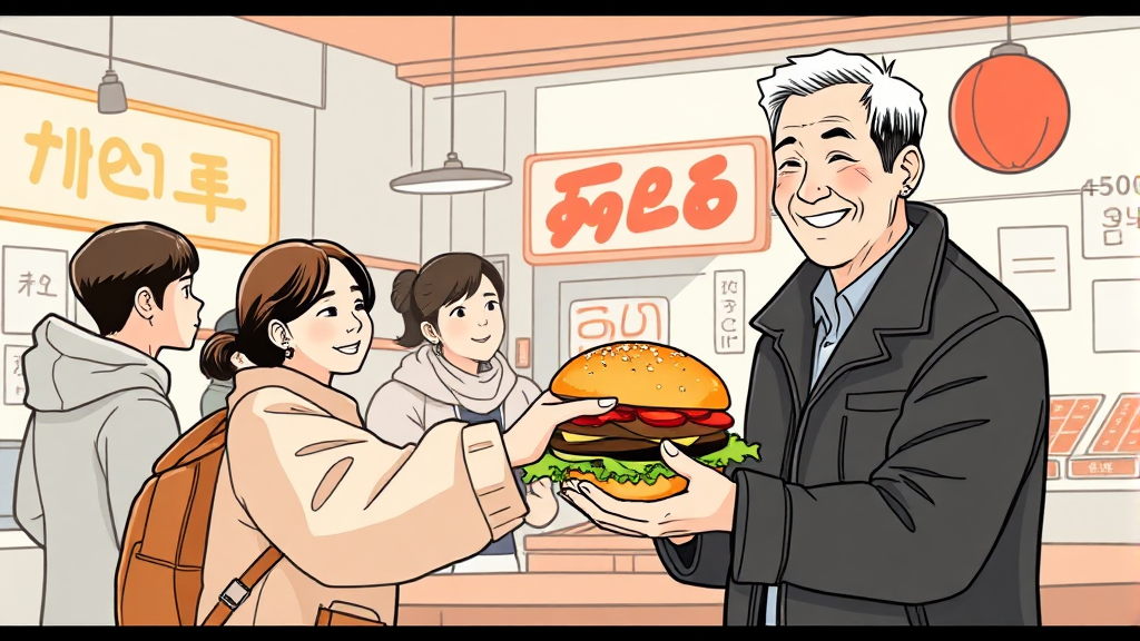 1000원 버거의 의미와 가치 (illustration 스타일)