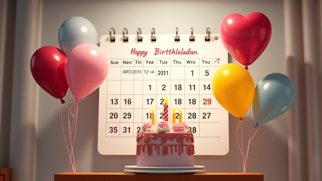 캘린더로 친구 생일 확인 (realistic 스타일)