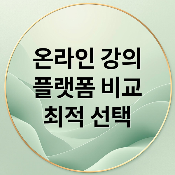 온라인 강의 플랫폼 비교 최적 선택