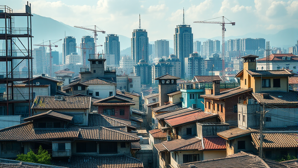 재개발 vs 재건축 핵심 비교 (realistic 스타일)