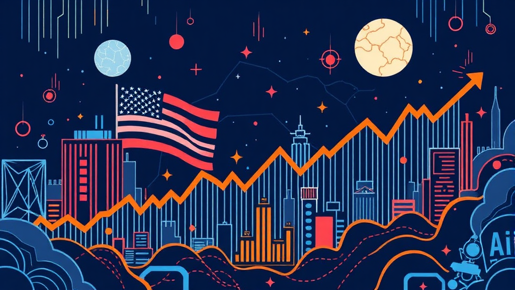 AI 기술 발전과 미국 주식 시장의 미래 전망 (illustration 스타일)