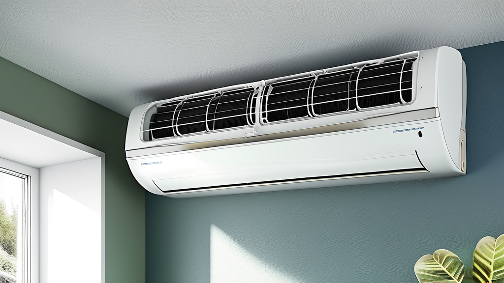 곰팡이와 에어컨 성능 저하, 뗄 수 없는 관계 (realistic 스타일)