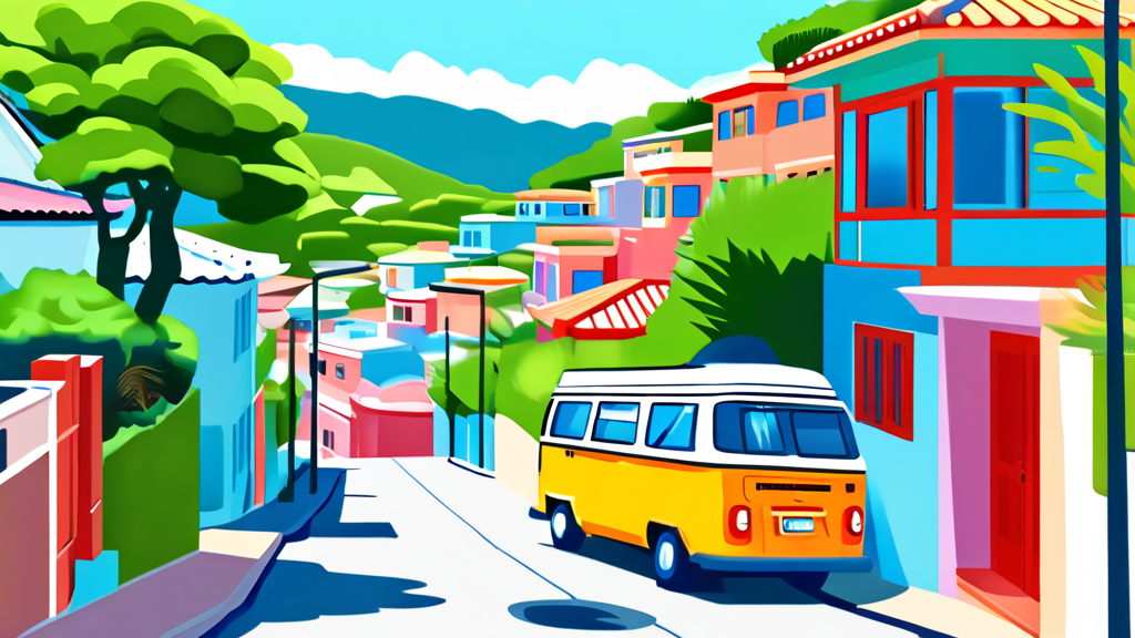 감천문화마을, 리틀프린스 테마버스 타고 떠나는 특별한 경험 (illustration 스타일)