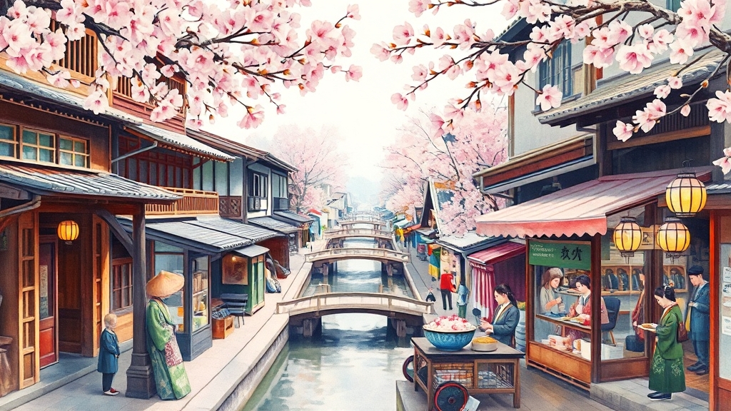 일본 근교 일주일 코스 (watercolor 스타일)