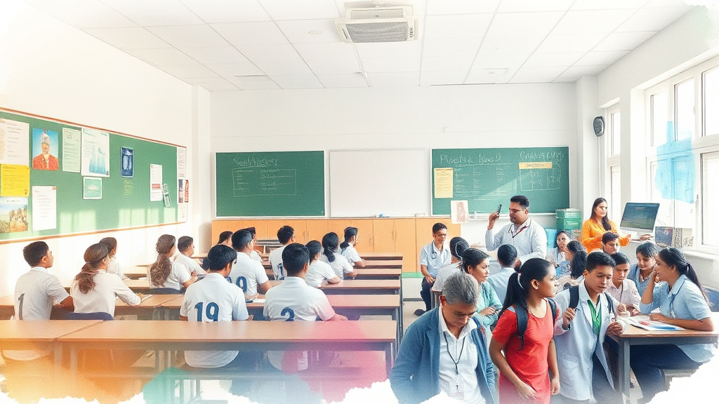 사회 이슈 집중 조명: 늘봄학교, 의사 집회, 스마트폰 사용 제한 (watercolor 스타일)