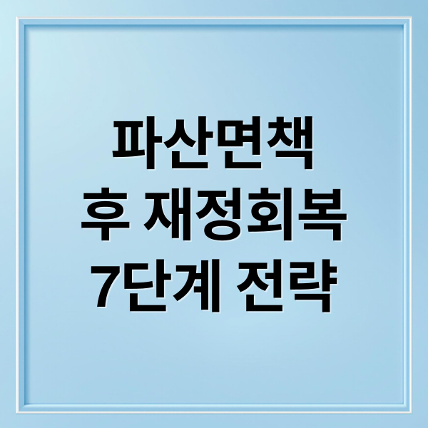 파산면책
후 재정회복
7단계 전략 (파산 면책 후 재정 회복 전략)