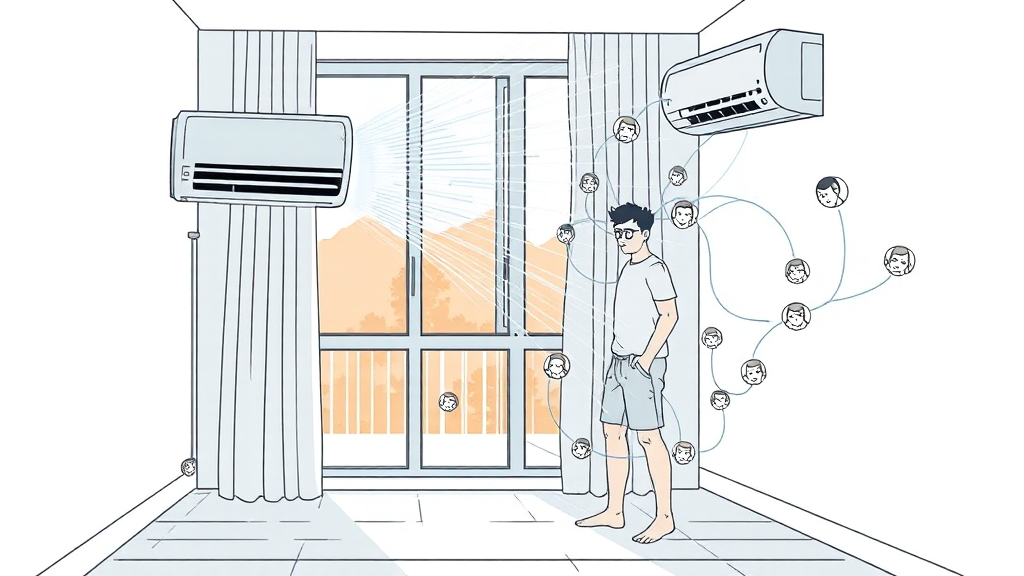 냉방병 발생 원인 및 위험 요인 (illustration 스타일)